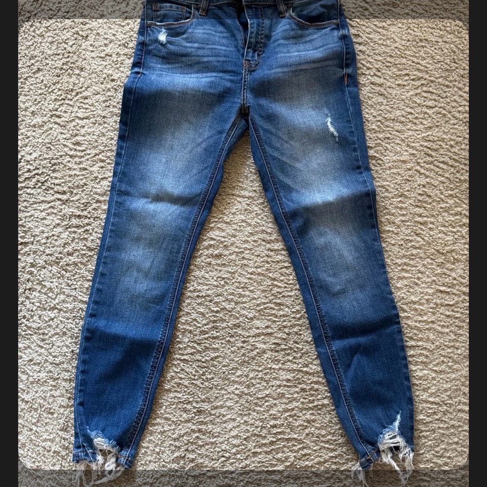 Women's Distressed Eunina Clara High Rise Skinny Crop Jeans - Size 3